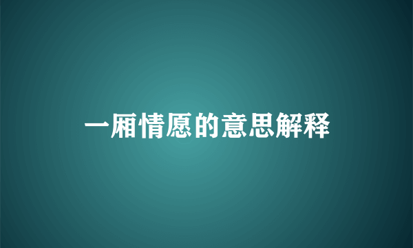 一厢情愿的意思解释