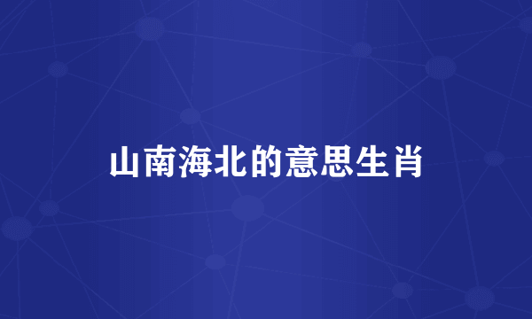 山南海北的意思生肖