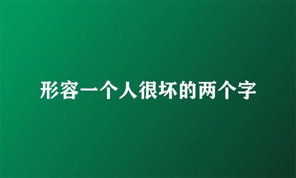 形容一个人很坏的两个字