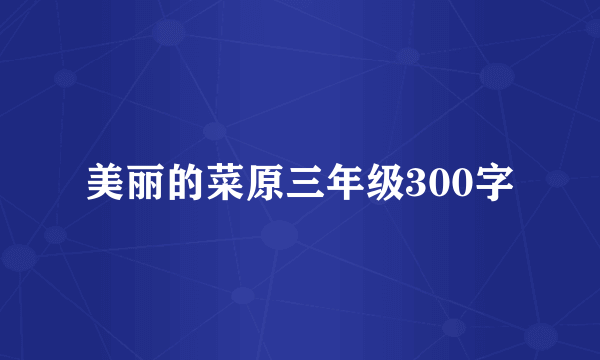 美丽的菜原三年级300字