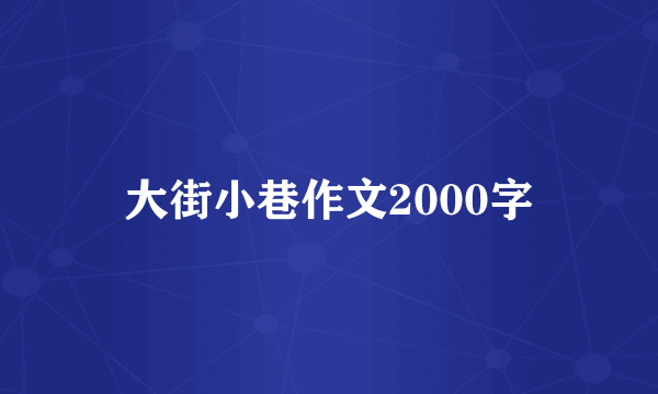 大街小巷作文2000字