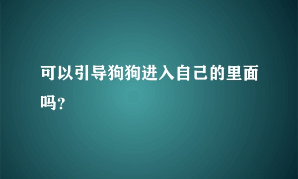 可以引导狗狗进入自己的里面吗？