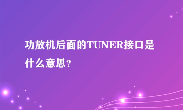 功放机后面的TUNER接口是什么意思？