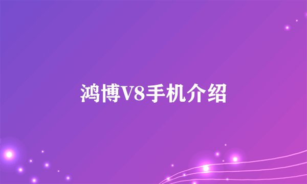 鸿博V8手机介绍