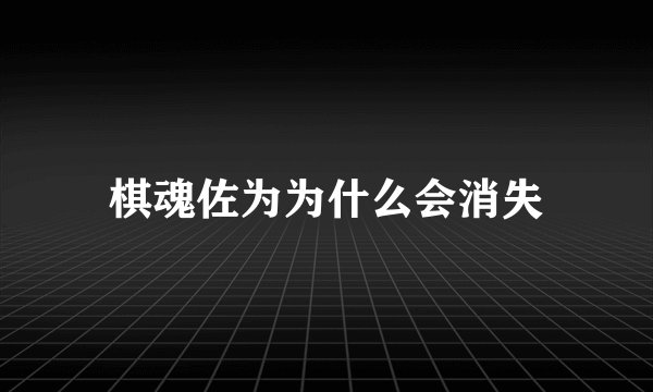 棋魂佐为为什么会消失