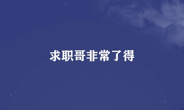 求职哥非常了得