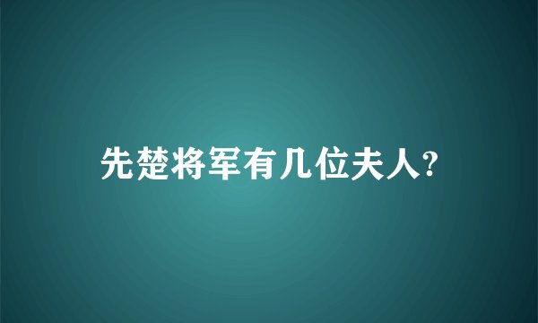 先楚将军有几位夫人?