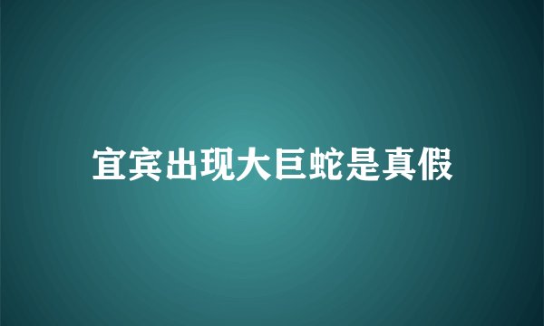 宜宾出现大巨蛇是真假