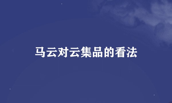 马云对云集品的看法