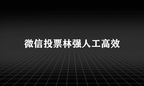 微信投票林强人工高效
