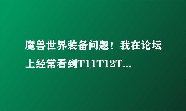 魔兽世界装备问题!我在论坛上经常看到T11T12T13还有S2S3都是什么意思!