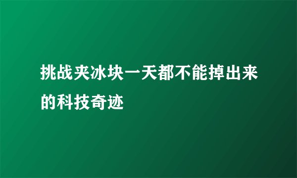 挑战夹冰块一天都不能掉出来的科技奇迹