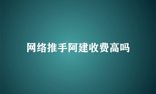 网络推手阿建收费高吗
