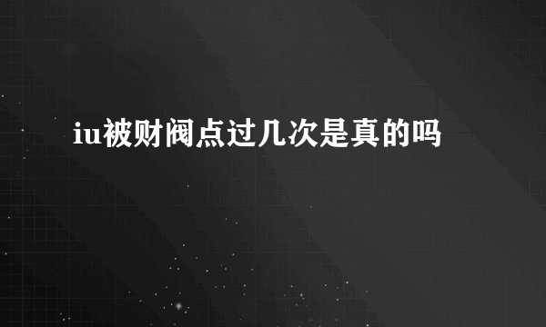 iu被财阀点过几次是真的吗