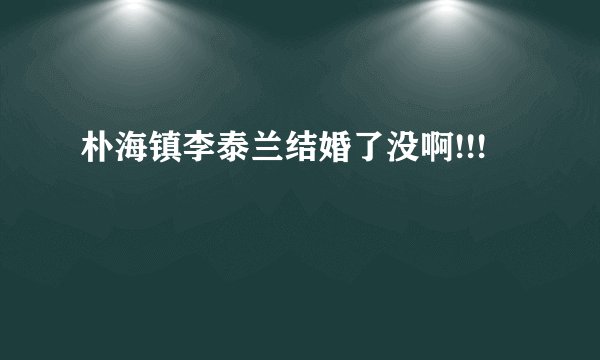 朴海镇李泰兰结婚了没啊!!!