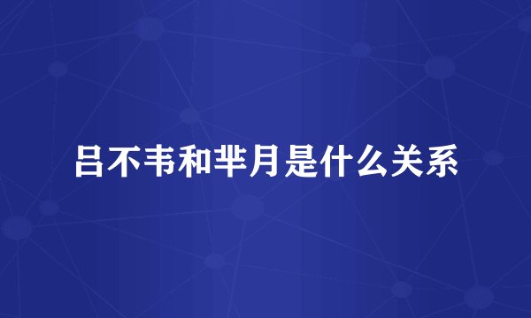 吕不韦和芈月是什么关系