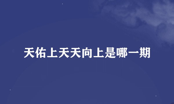 天佑上天天向上是哪一期