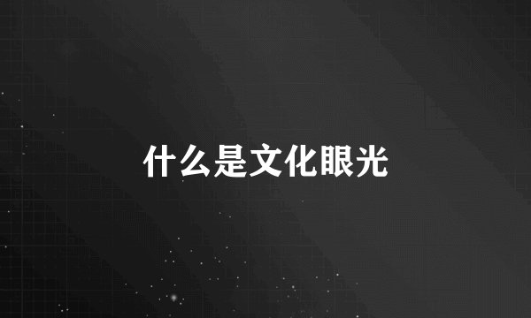 什么是文化眼光