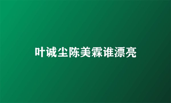 叶诚尘陈美霖谁漂亮