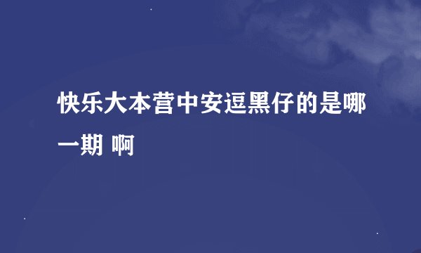 快乐大本营中安逗黑仔的是哪一期 啊