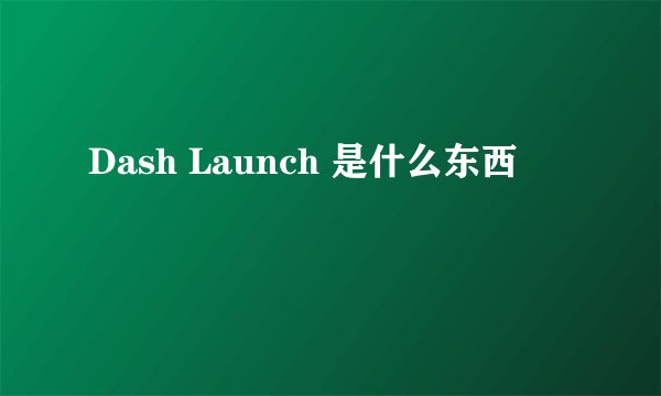 Dash Launch 是什么东西