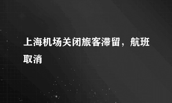 上海机场关闭旅客滞留,航班取消