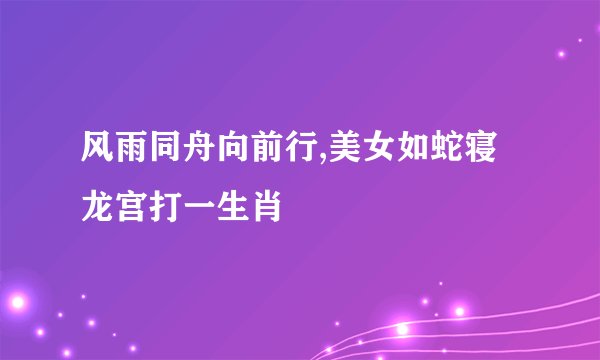 风雨同舟向前行,美女如蛇寝龙宫打一生肖