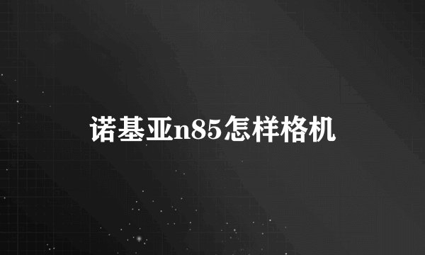 诺基亚n85怎样格机