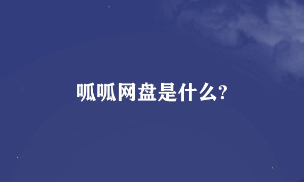 呱呱网盘是什么?
