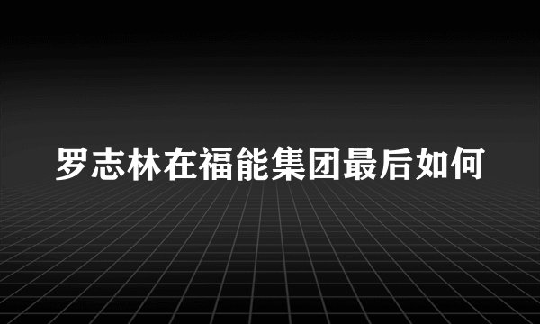 罗志林在福能集团最后如何