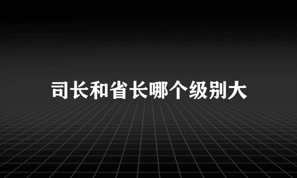 司长和省长哪个级别大
