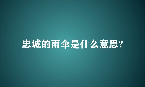忠诚的雨伞是什么意思?