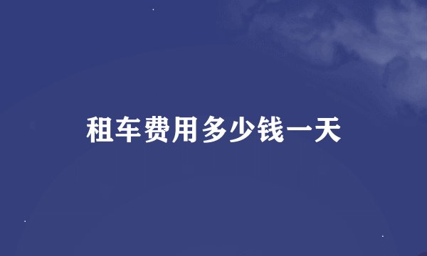 租车费用多少钱一天