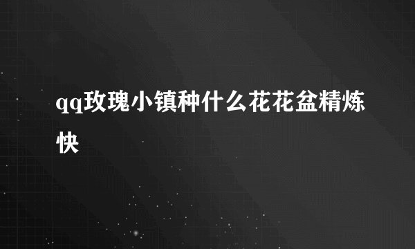 qq玫瑰小镇种什么花花盆精炼快
