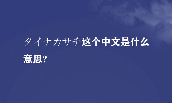 タイナカサチ这个中文是什么意思?