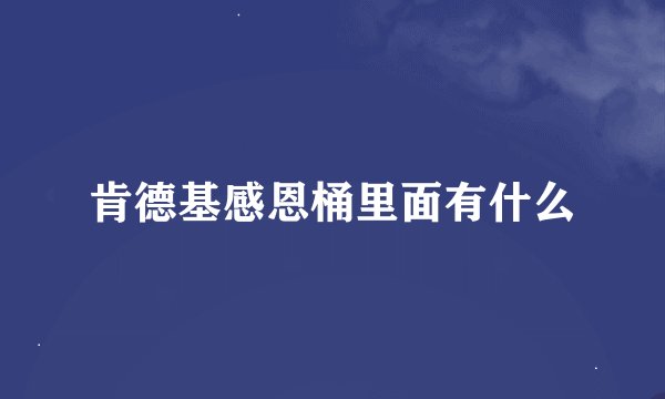 肯德基感恩桶里面有什么