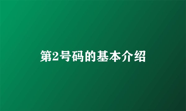第2号码的基本介绍