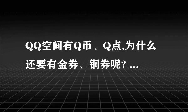 QQ空间有Q币、Q点,为什么还要有金券、铜券呢? - 知乎