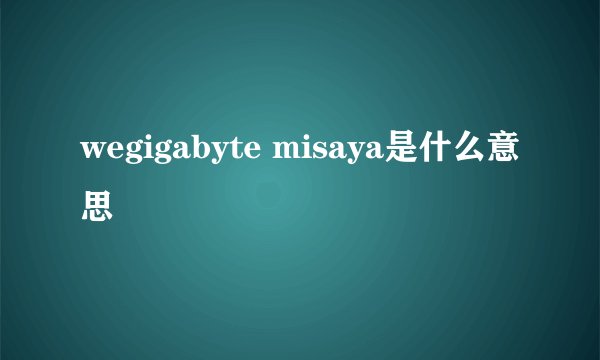 wegigabyte misaya是什么意思