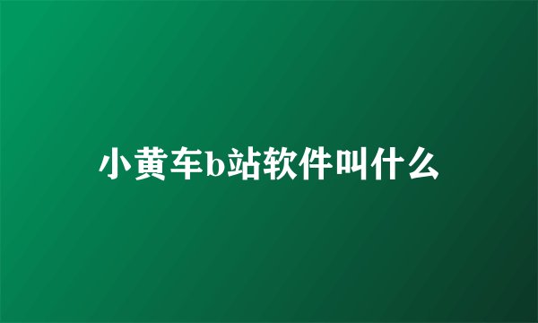 小黄车b站软件叫什么