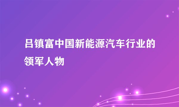 吕镇富中国新能源汽车行业的领军人物