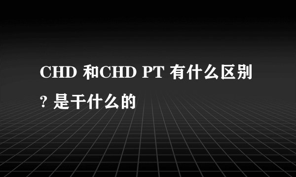 CHD 和CHD PT 有什么区别? 是干什么的