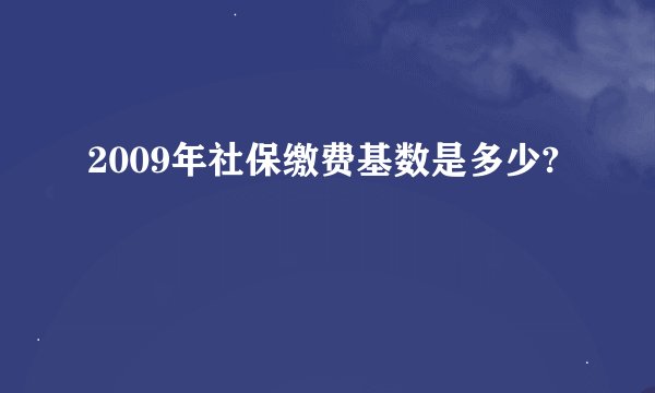 2009年社保缴费基数是多少?