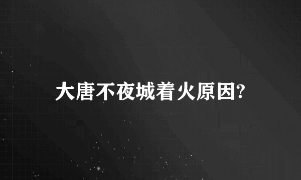 大唐不夜城着火原因?