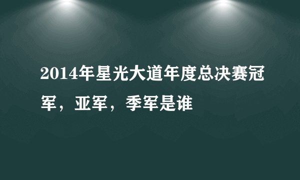 2014年星光大道年度总决赛冠军，亚军，季军是谁