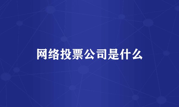 网络投票公司是什么
