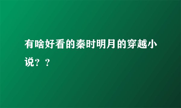 有啥好看的秦时明月的穿越小说？？
