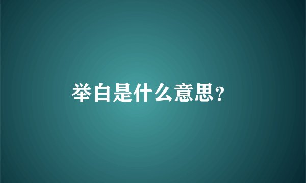 举白是什么意思?