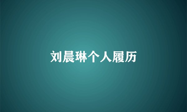 刘晨琳个人履历