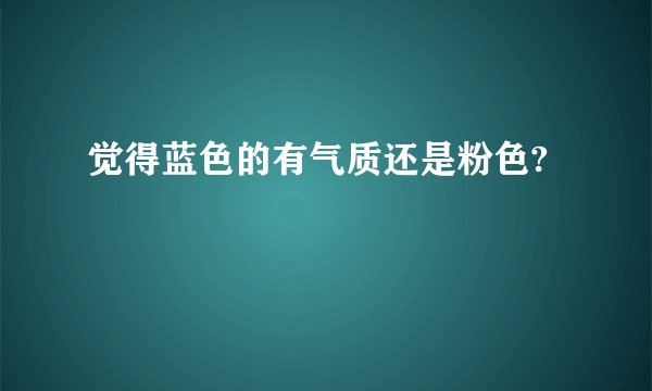 觉得蓝色的有气质还是粉色?